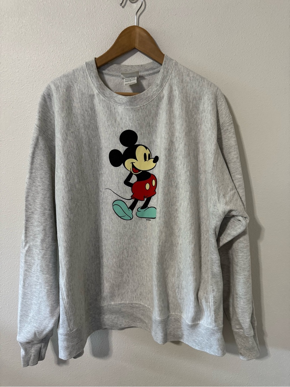 Champion X Disney Mickey Mouse Reverse Weave Crew Sweatshirt Gray Heavy X-Large